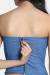 Zivame Non-Padded Short Slip Corset - Dark Wash — thumbnail 6